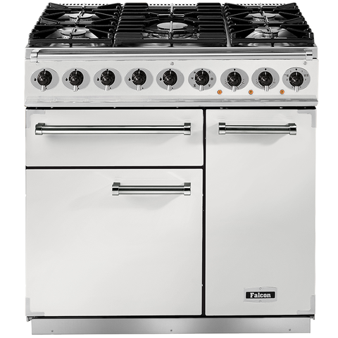 Falcon Deluxe 900 White Dual Fuel Range Cooker F900DXDFWH/NM