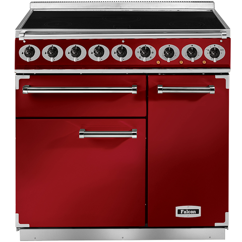 Falcon Deluxe 900 Induction Cherry Red Range Cooker F900DXEIRD/N-EU