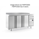 4 DOOR TALL BACK BAR COUNTER WITH UPSTAND 695L